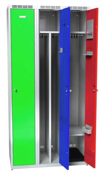 Metallspind mit 3 Türen, färbige Metallspinde