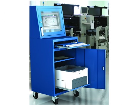 Computer-Arbeitsstation für Werkstatt mit Drucker