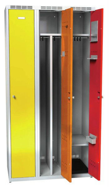 Spindschrank Metall mit 3 Türen färbig 