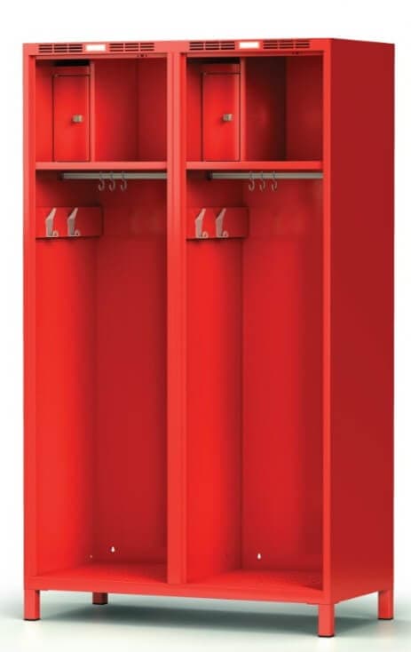 Fire brigade locker extra wide with lockable valuables compartment