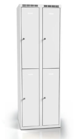 Faecherschrank doppelstoekig lichtgrau