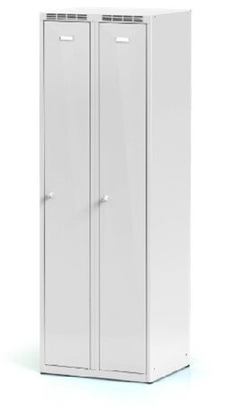 Garderobenschrank zweiteilig lichtgrau