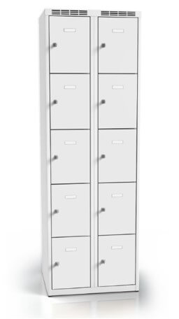 Schliessfaecher zweiteilig 10 faecher lichtgrau