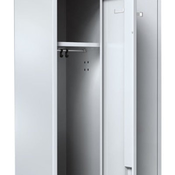 Steel clothes locker open door