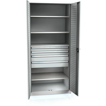 Werkstattschrank mit 4 schubladen 60 cm tief xdsp921k05 ral7035