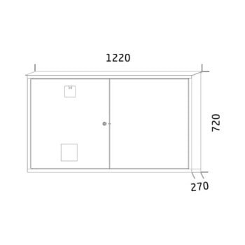 Fire extinguisher cabinet 4 fire extinguishers 72x122x27 cm hpv94a ral3000 drawing
