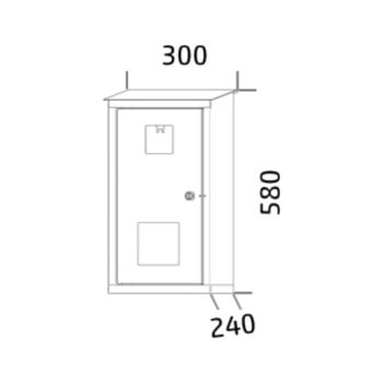 Feuerloescherschrank 58x30x24 cm hpv61a ral3000 zeichnung
