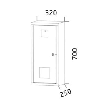 Feuerloescherschrank 70x32x25 cm hpi91a ral3000 zeichnung. Jpg