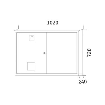 Fire extinguisher cabinet tepostop 4 fire extinguishers 72x102x24 cm hpv64b ral3000 drawing