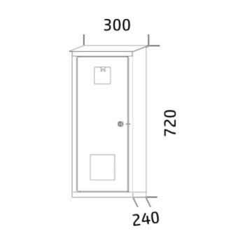 Feuerloescherschrank tepostop 72x30x24 cm hpv61b ral3000 zeichnung