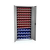 Material cupboard with visible storage boxes 195x92x30 cm 36+20 boxes ss921s12pp ral7035