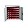 Material cupboard with visible storage boxes 80x80x30 cm 36 boxes ss804s5pp ral7035