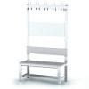 Bench 100 cm with hook rail and shoe rack melamine board s1l100vssr