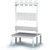 Bench double-sided with hook rail melamine board 100 cm s1lo100vs
