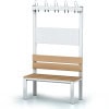 Changing room bench 100 cm with hook rail beech s1l100vlb