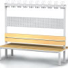 umkleidebank zweiseitig buchenholzlatten 200 cm mit hakenleiste s1lo200vlb