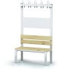 Changing room bench spruce slats 100 cm with hook rail s1l100vls