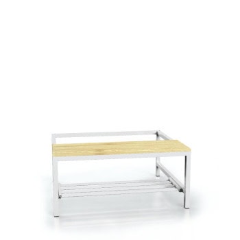 built-in bench with shoe rack spruce slats 80 cm pl80lsr