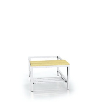 built-in bench with shoe rack spruce slats 75 cm pl75lsr