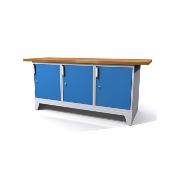 system workbench 880x2000x700 mm beech solid wood 3 drawer cabinets 1 door europerfo light grey ral7035 dpf20013u1du1du1d ral7035 5012 1