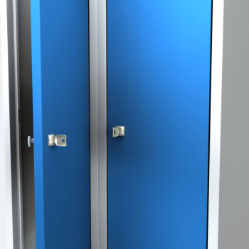 Locker with double-walled doors centre section
