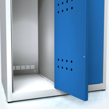 Locker with double-walled doors at the bottom
