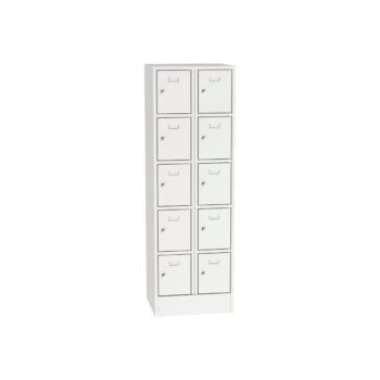 locker cabinet with 10 compartments 2 parts width 600 mm light grey kk sbs 32 10 ral7035