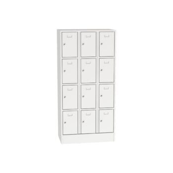 lockers with 12 compartments 3 parts width 900 mm light grey kk sbs 33 12 ral7035