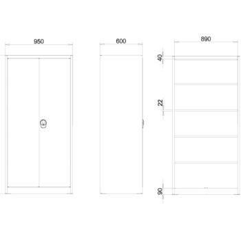 Werkstattschrank 1950x950x600 mm 4 fachboeden 100 kg graublau kk spd 11 a ral7031 zeichnung pdf