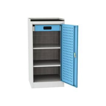 werkstattschrank mit tuer 1030x500x500 mm 1 schublade 2 fachboeden abrollrand kk nar 01 b ral5012